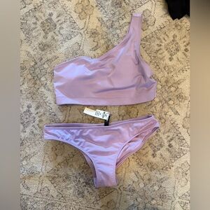Victoria’s Secret Pink Sport Swim Bikini Purple One-Shoulder Bikini Set. New